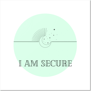 Affirmation Collection - I Am Secure (Green) Posters and Art